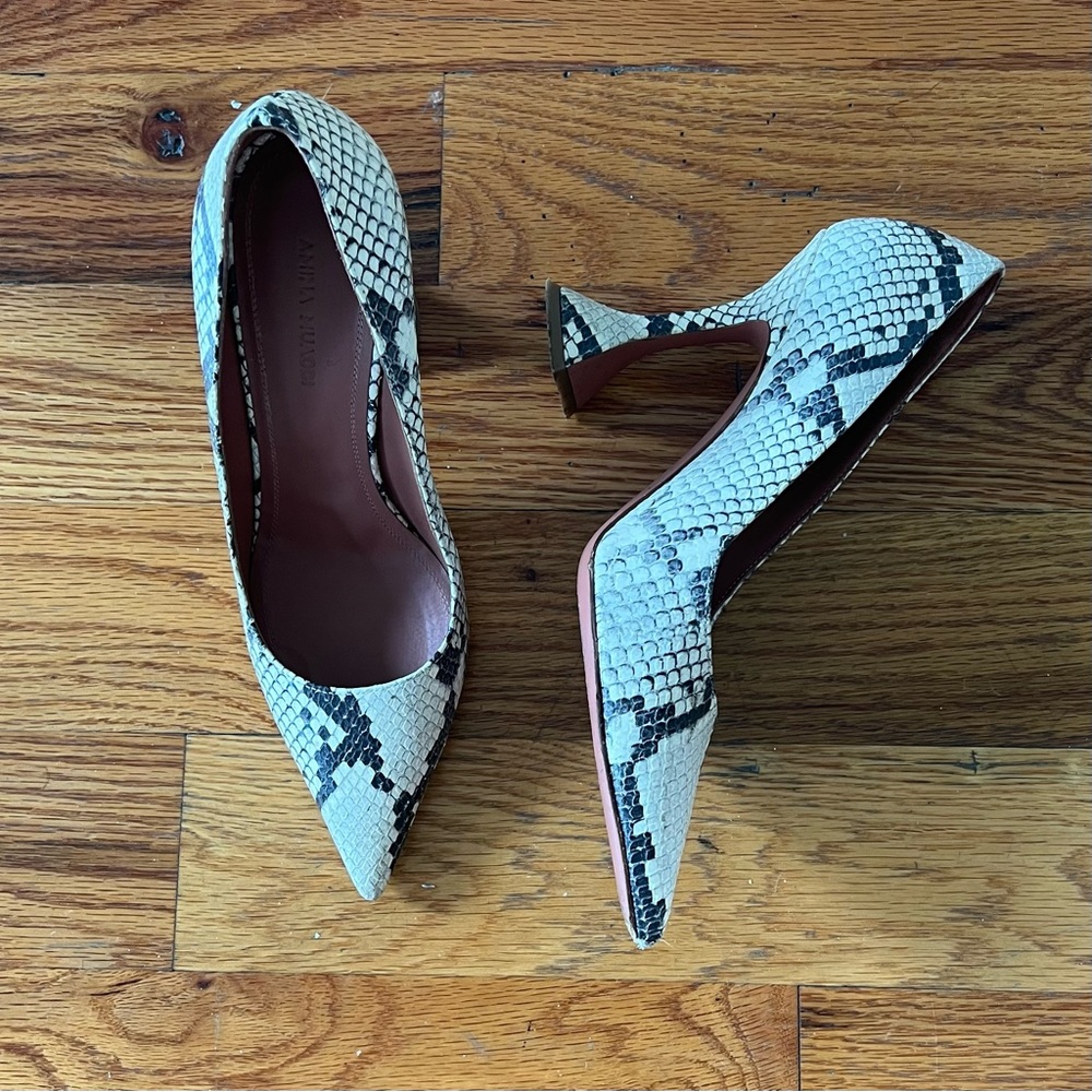 Amina Muaddi Snakeskin Pump 36.5